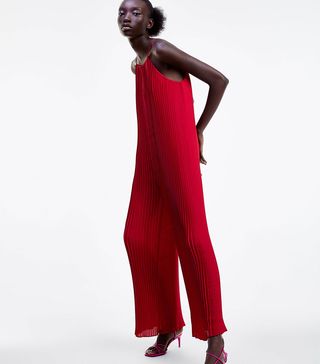 Zara + Pleated Halter Jumpsuit