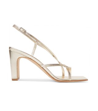 By Far + Carrie Metallic Leather Slingback Sandals