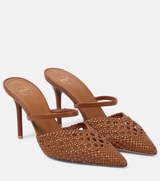 Malone Souliers + Marla 85 Faux Leather and Leather Mules