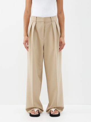 The Frankie Shop + Corrin Pleated Wide-Leg Trousers