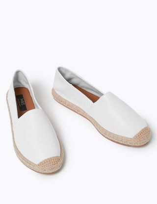 M&S Collection + Leather Flat Espadrilles