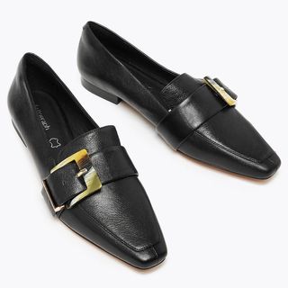 Marks and Spencer + Leather Buckled Square-Toe Shoes