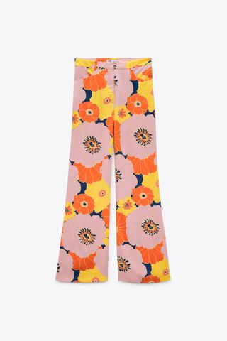 Zara + Floral Print Pants