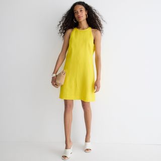 J.Crew + Maxine High-Neck Shift Dress In Linen