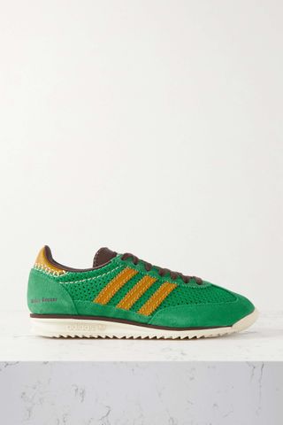 Adidas x Wales Bonner + SL72 Leather-Trimmed Suede and Mesh Sneakers