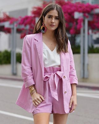 The Drop by Paola Alberdi + Orchid Pink Oversized Turn-up Sleeve Blazer