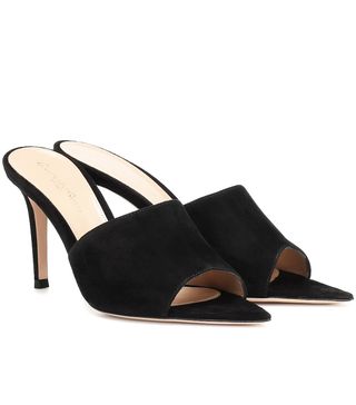 Gianvito Rossi + Pointy 85 Suede Mules