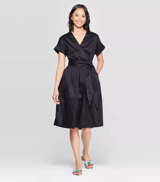 Who What Wear x Target + Short Sleeve V-Neck Wrap Dress