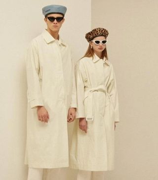 13Month + Single Long Trench Coat Ivory