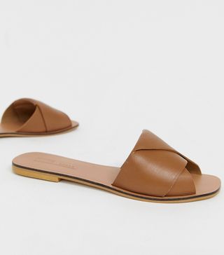ASOS Design + Leather Flat Sandals