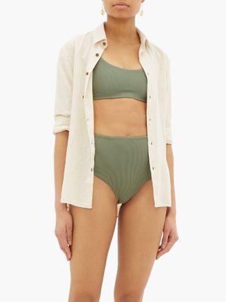 Jade Swim + Bound High-Rise Ribbed Bikini Briefs