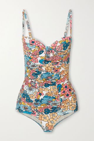 Dodo Bar Or + Teresa Ruched Floral-Print Swimsuit