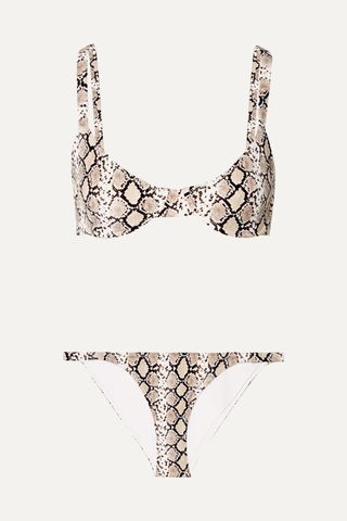 Caroline Constas + Mykela Snake-Print Underwired Bikini