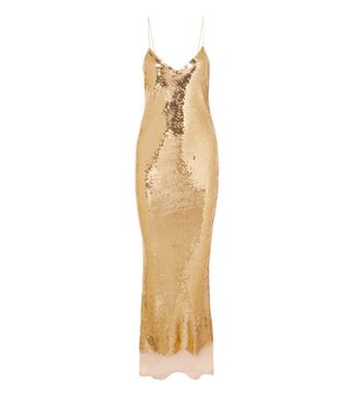 Stella McCartney + Bernice Open-Back Sequined Silk-Mousseline Gown