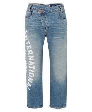 Monse + Cropped Printed Mid-Rise Straight-Leg Jeans