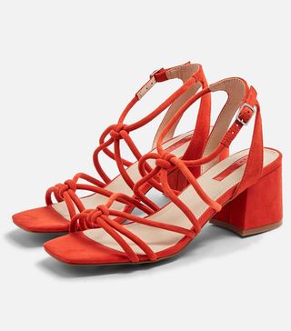 Topshop + Red Tubular Sandals
