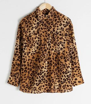 & Other Stories + Oversized Leopard Silk Shirt