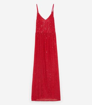 Zara + Long Sequinned Dress