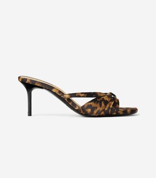 Zara + Animal Print Mid-Heel Sandals
