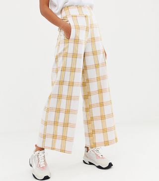ASOS White + Check Suit Trousers