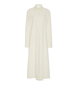 Deveaux + Nye Collared Cotton Shirt Dress