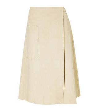 Kin + Pleated Utility Wrap Skirt, Natural