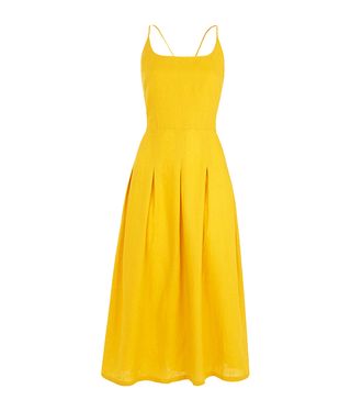 Whistles + Duffy Linen Strappy Dress, Yellow