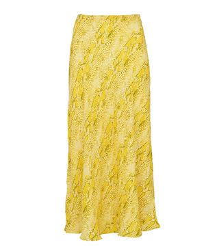 Whistles + Python Print Bias Cut Skirt, Yellow