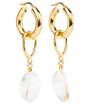 Mounser + Found Objects Gold-Plated Glass Hoop Earrings