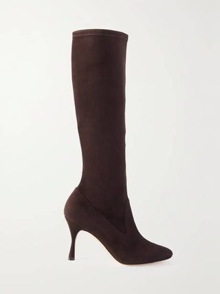 Manolo Blahnik + Pamfilo 90 Suede Knee Boots