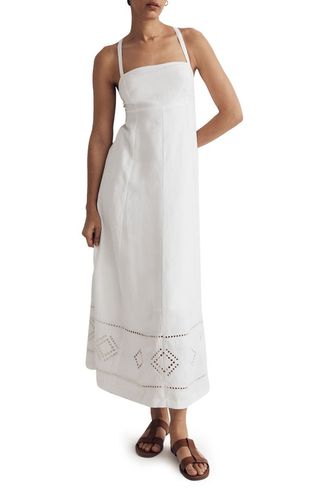 Madewell + Embroidered Eyelet Tie Back Cami Dress