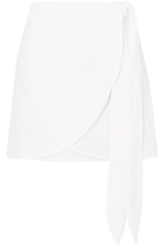 Reformation + Sax Linen Wrap Mini Skirt
