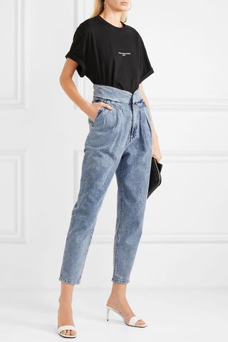 Iro + Staunch Pleated High-Rise Tapered Jeans