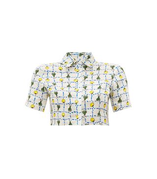 Staud + Copa Vegetable-Print Linen Shirt
