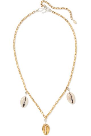 Wald Berlin + How Hi Gold-Plated Shell Necklace