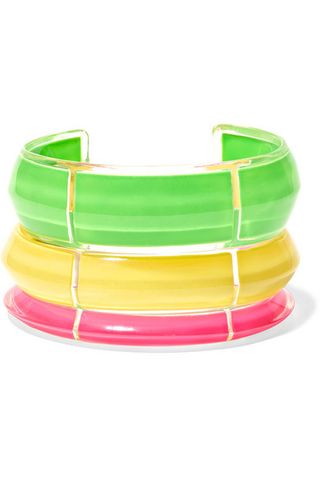 Alison Lou + Jelly Set of Three Lucite and Enamel Cuffs