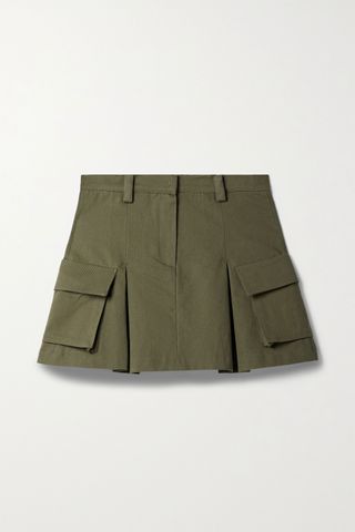 Frankie Shop + Audrey Pleated Cotton-Twill Mini Skirt