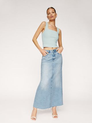 Reformation + Kass Maxi Denim Skirt