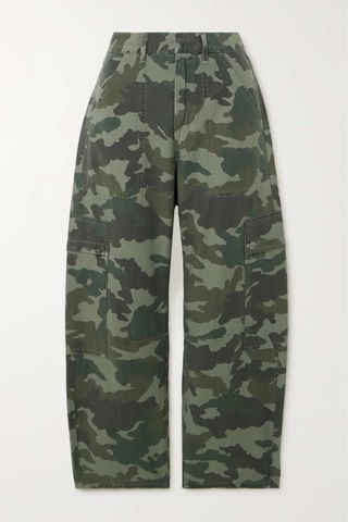 Citizens of Humanity + Marcelle Camouflage-Print Cotton-Twill Wide-Leg Cargo Pants