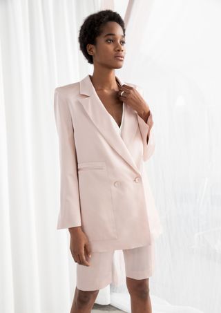 & Other Stories + Long Fit Satin Blazer