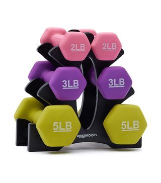 AmazonBasics + Neoprene Dumbbell Pairs and Sets With Stand