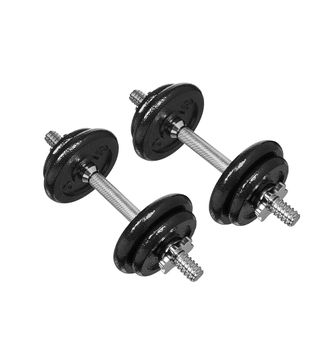 AmazonBasics + Adjustable Barbell Lifting Dumbells Weight Set with Case