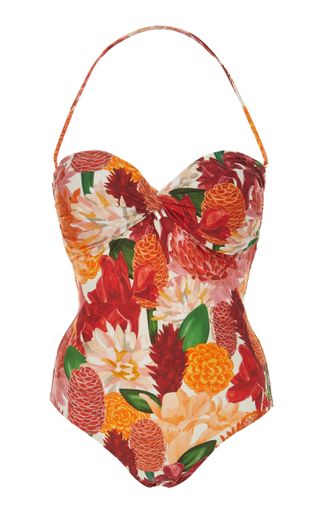 Agua de Coco + Floral-Print Stretch-Crepe Swimsuit