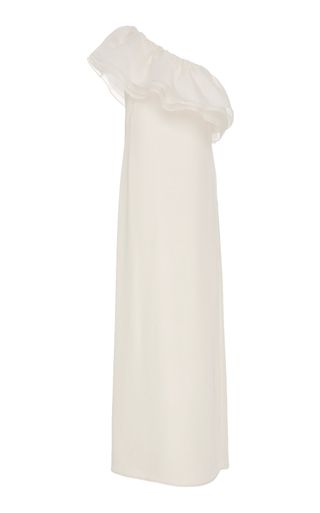 Lein + Silk Organza One Shoulder Gown