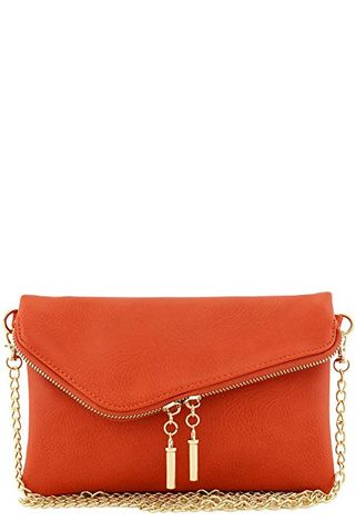 FashionPuzzle + Envelope Wristlet Clutch Crossbody Bag with Chain Strap