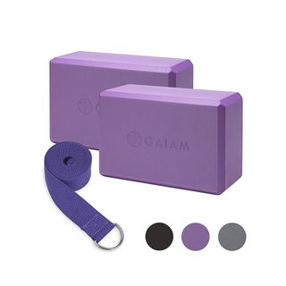 Gaiam + Essentials Yoga Block 2 Pack with Strap