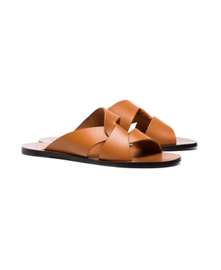 ATP Atelier + Brown Allai Cutout Leather Sandals