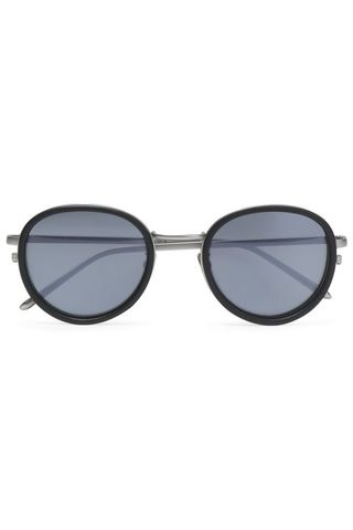Linda Farrow + Round-Frame Acetate and Gunmetal-Tone Sunglasses