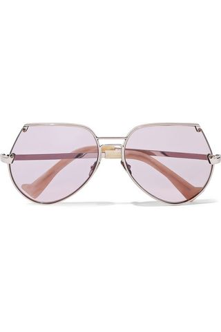 Grey Ant + Embassy Aviator-Style Rose Gold-Tone Sunglasses