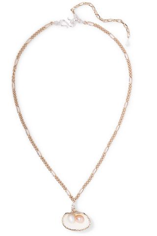 Wald Berlin + Drop It Like It's Hot Gold-Plated, Shell and Pearl Necklace